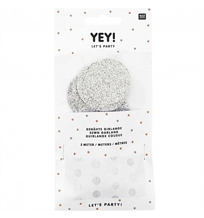 Guirlande ronds pailletés argentés - Rico Design