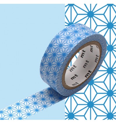 Masking Tape Asanoha bleu clair