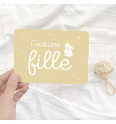 Carte "C'est une fille" - Zü (zu)