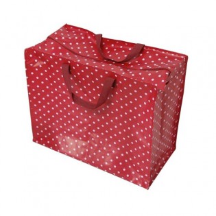 Grand sac de rangement rouge à pois