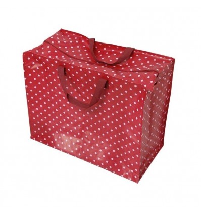 Grand sac de rangement rouge à pois