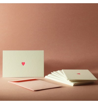 Mini carte coeur rose - Pappus Editions