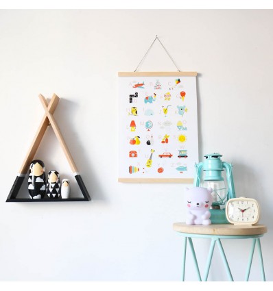 Porte affiche bois naturel 29,7 cm