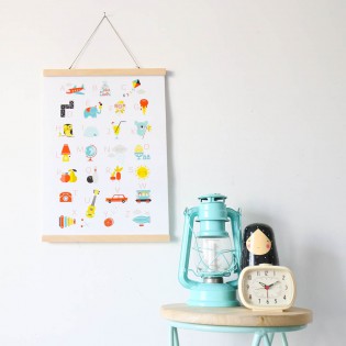 Porte affiche bois naturel 29,7 cm