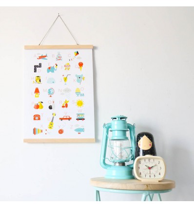 Porte affiche bois naturel 29,7 cm