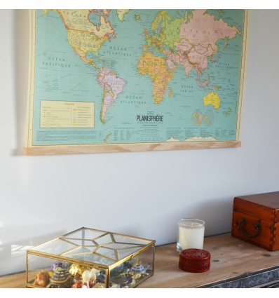 Porte affiche aimanté bois naturel 50 cm