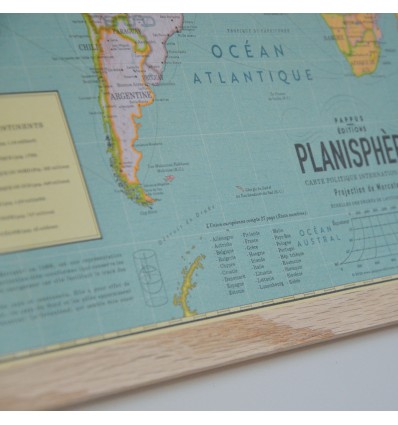 Porte affiche aimanté bois naturel 50 cm