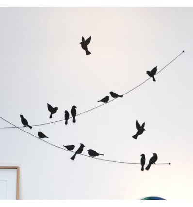 Kit de pliage papier de 22 oiseaux noirs - Assembli