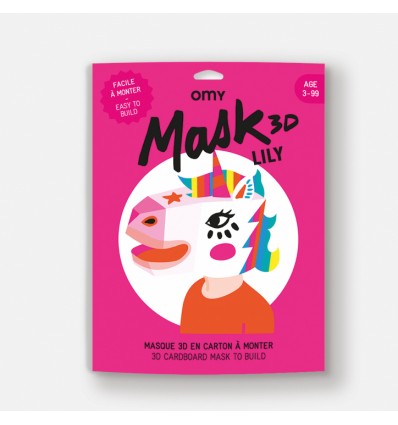 Masque 3D en carton Licorne - Omy