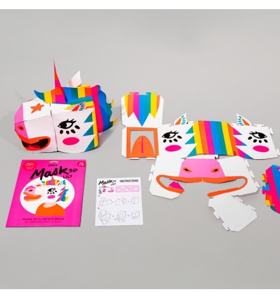 Masque 3D en carton Licorne - Omy