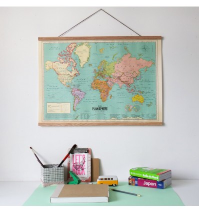 Porte affiche aimanté bois naturel 50 cm