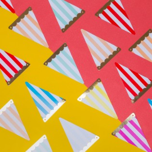 Guirlande 5 fanions Circus Rose 2