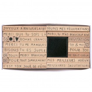 Set de 26 tampons mots avec encreur - Rico Design