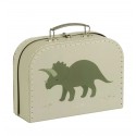 Valise en carton Dinosaures Kaki (M) - A little lovely company