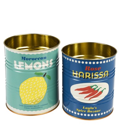 Set de 2 pots en métal Lemons et Harissa - Rex