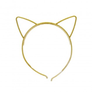 Serre-tête chat doré pailleté