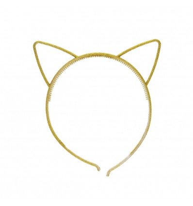 Serre-tête chat doré pailleté