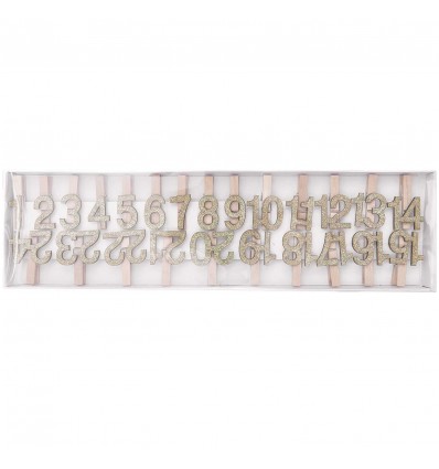 Pinces numérotées pailletées or - Rico Design