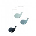 Mobile baleines heureuses gris Flensted