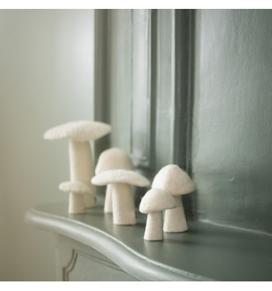 Champignon Dotty en feutre, naturel (L) - Muskhane