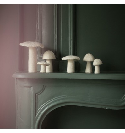 Champignon Dotty en feutre, naturel (L) - Muskhane