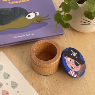 Boîte à dents de lait en bois Pirate 2