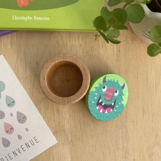 Boîte à dents de lait en bois Monstre 2