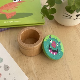Boîte à dents de lait en bois Monstre