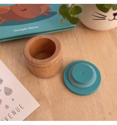 Boîte à dents de lait en bois Chat Blanc