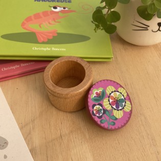Boîte à dents de lait en bois Fleurs