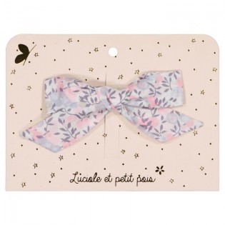Barrette noeud princesse Liberty Witshire Jacinthe Rose - Luciole et Petit Pois