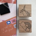 Set de 6 tampons Licorne Arc-en-ciel avec encreur - Rico Design