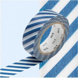 Masking Tape Rayures bleu marine