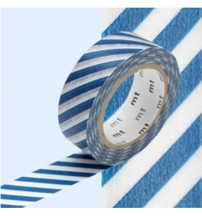 Masking Tape Rayures bleu marine