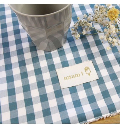 Serviette élastiquée Sauge bleu - Barnabé aime le Café