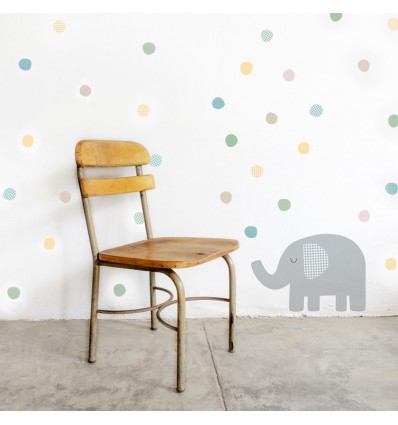 Stickers muraux Pois Jaunes Verts Bleus - Tresxics