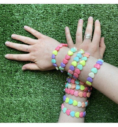 Bracelet coeurs multicolores