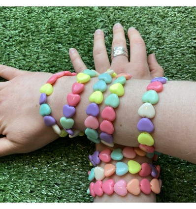Bracelet coeurs multicolores