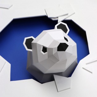 Kit de pliage papier Ours polaire blanc - Assembli