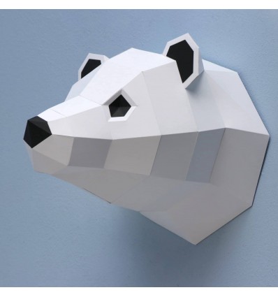Kit de pliage papier Ours polaire blanc - Assembli