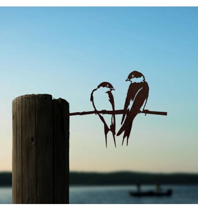 Deux hirondelles en métal - Métalbird