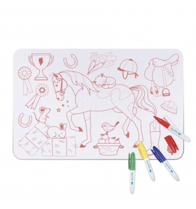 Mini set de table silicone Poney Club - Super Petit