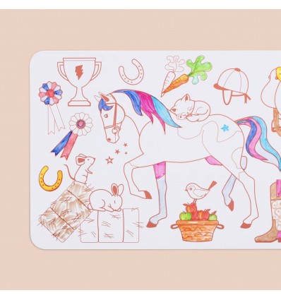 Mini set de table silicone Poney Club - Super Petit