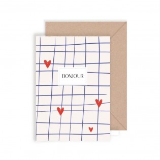 Carte double "Bonjour Coeur" - My Lovely Thing