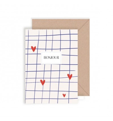 Carte double "Bonjour Coeur" - My Lovely Thing