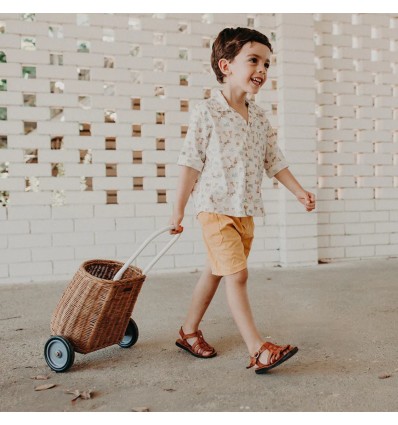 Panier à roulettes en rotin Rattan Original Luggy - Olli Ella