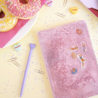 Stylo bille coeur violet en métal