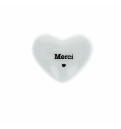 Coeur en céramique Merci