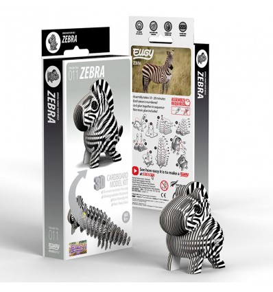 Eugy puzzle Zèbre 3D en carton