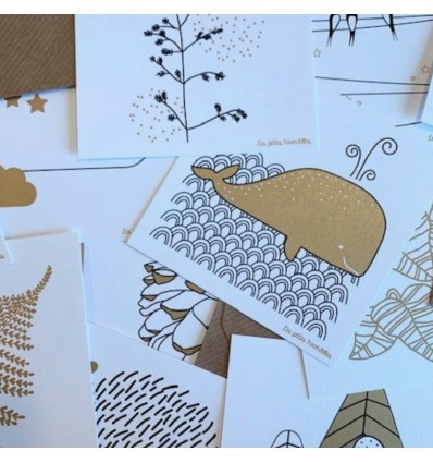 Carte Baleine dorée - Les Petites Hirondelles